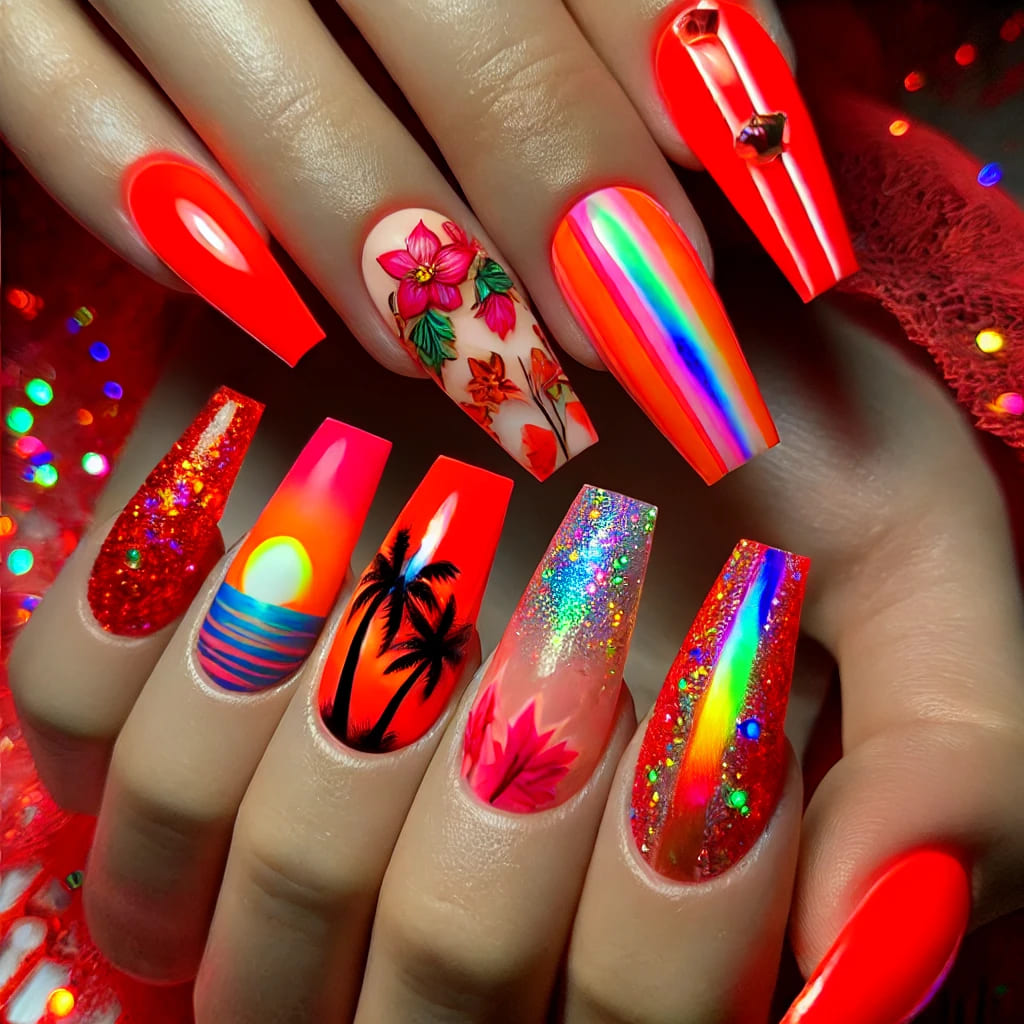 Modele de Unghii Roșii pentru Sezonul de Vară 2024: Eleganță și Versatilitate pentru Profesioniști și Începători