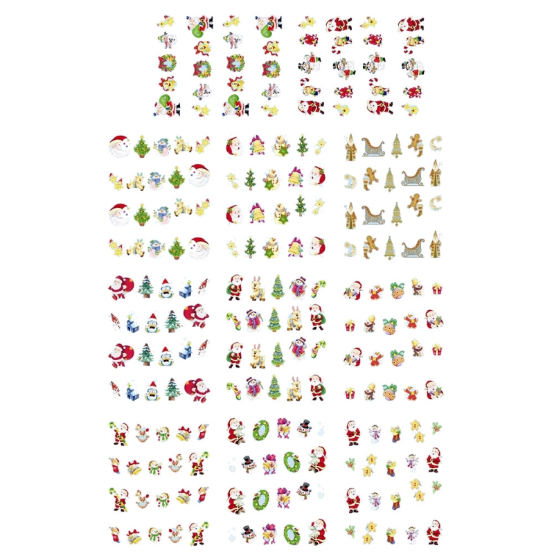 Set stickere nail art Lila Rossa, pentru Craciun, Revelion si iarna, 11 buc, ble-906-916