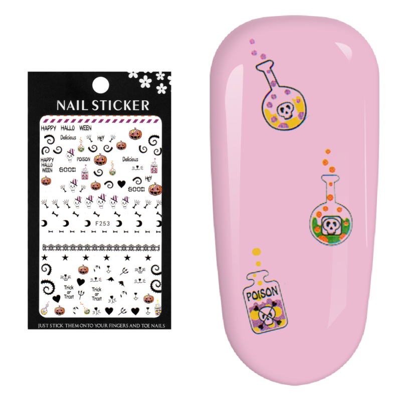 Stickere pentru decor unghii Lila Rossa, pentru Halloween, F253-BL