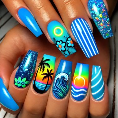 Modele Unghii Albastru Neon pentru Sezonul de Vară 2024: Tendințe și Inspirație pentru Profesioniști și Începători